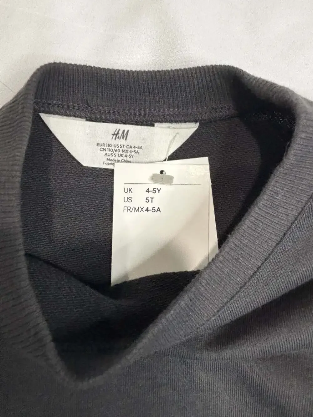 H&M Dark Grey Frill-Trimmed Cotton Top Size 5T